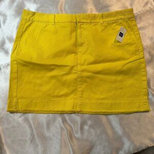 New Khakis by GAP Cotton Twill Lemon Yellow Mini Skirt, Size 12 (NWT)